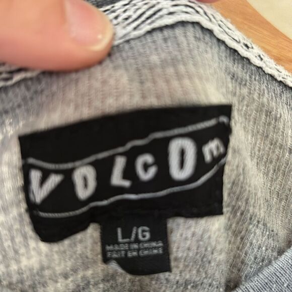 Volcom Vintage Gray Thermal Long Sleeve Shirt Y2K size large - Picture 5 of 7